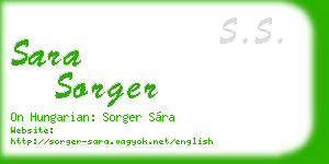 sara sorger business card