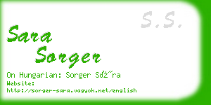 sara sorger business card